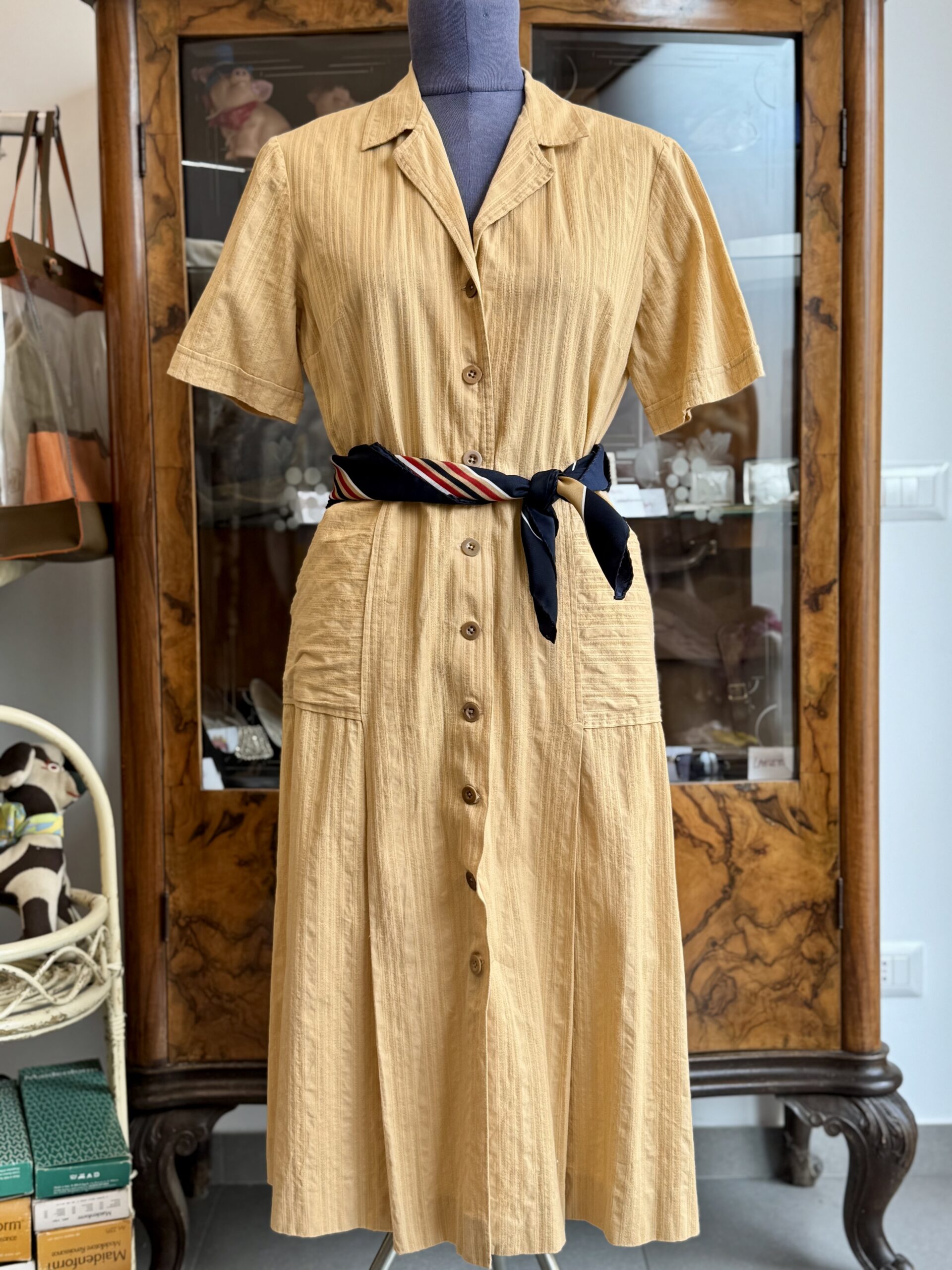 Chemisier Femme Vintage Années 70 Jousse - Imprimé Floral Blanc - Taille 46 - Made In France