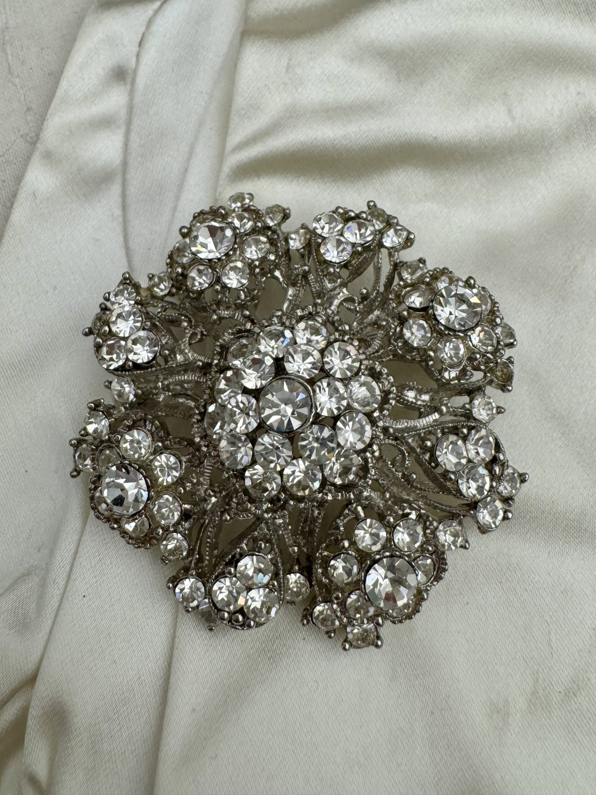 Collier Vintage Oversize Strass Années 70/80 - Doré - Alliage - Occasion - Pièce Unique
